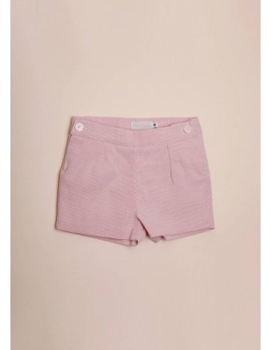 Pantalón corto bebe rosa mil rayas