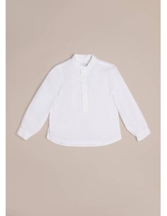 Camisa de algodón blanco optico