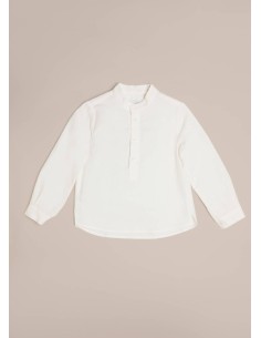 Camisa de lino blanco roto